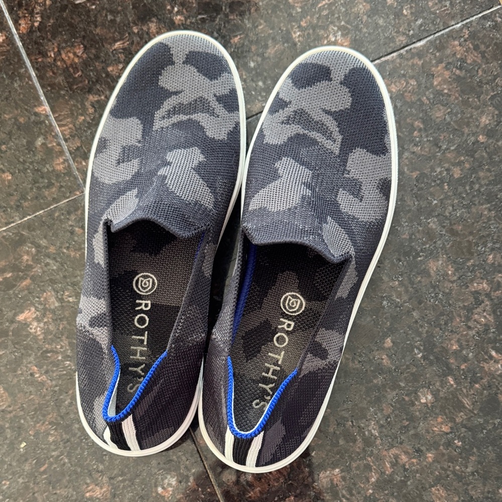 Rothy's Original Slip-On Sneaker - Black Camouflage Women size 8